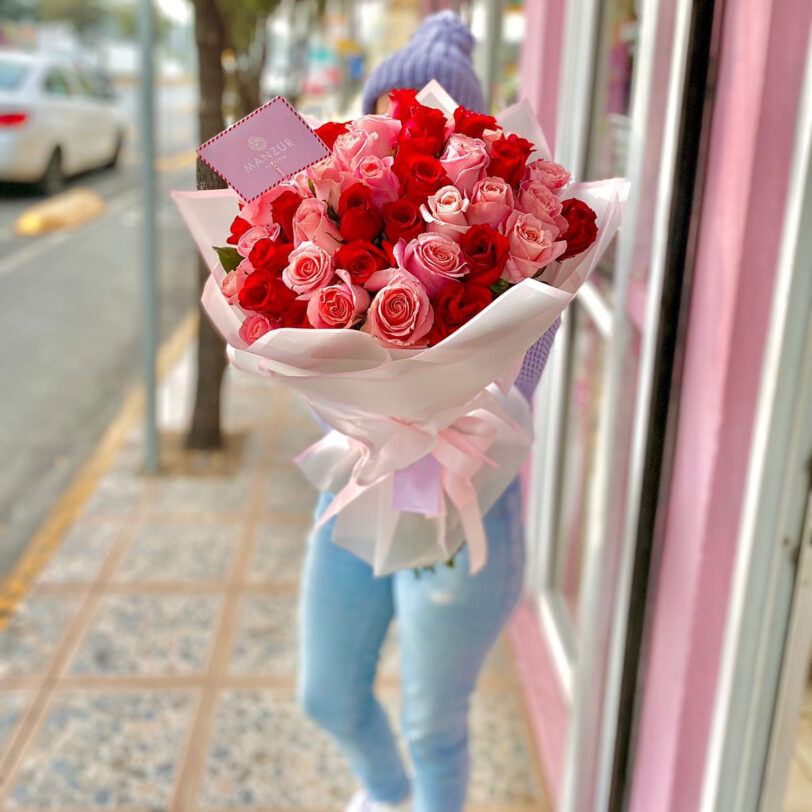 Ramo 50 rosas San Valentín