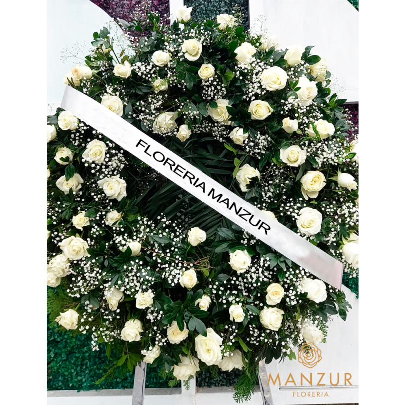 Corona fúnebre: Rosas de despedida - Floreria Manzur